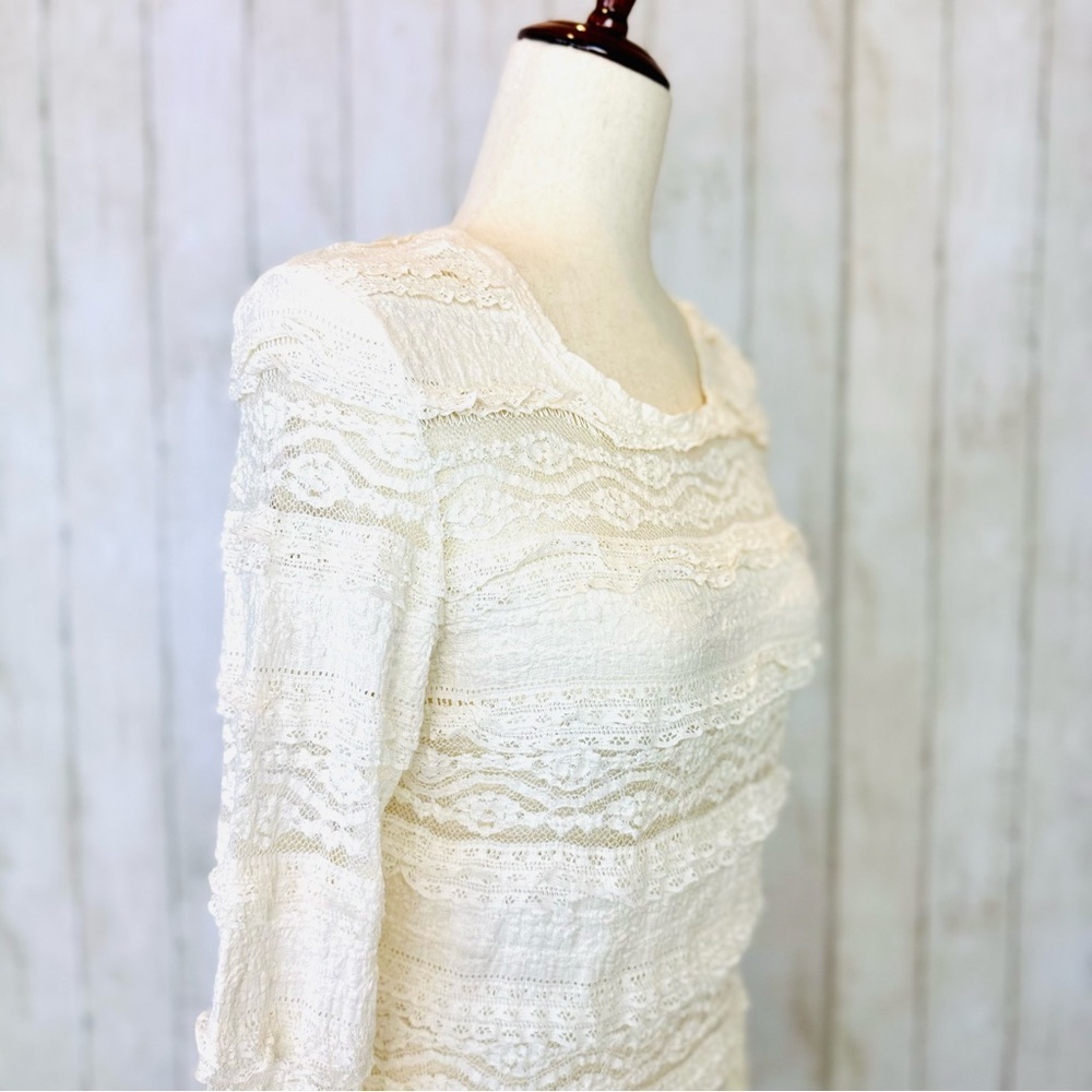 H&M | Cream Lace Long Sleeve Top - Picture 6 of 11